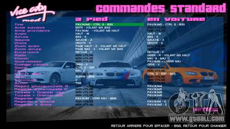 BMW Menu 2 for GTA Vice City