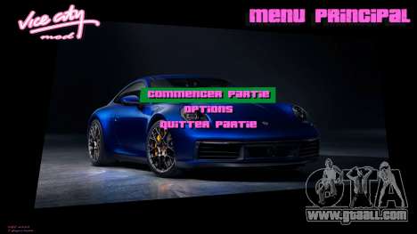 Porsche Menu 1 for GTA Vice City