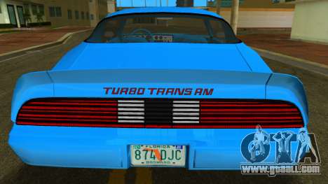 Pontiac Firebird Trans Am Turbo 4.9 1980 for GTA Vice City